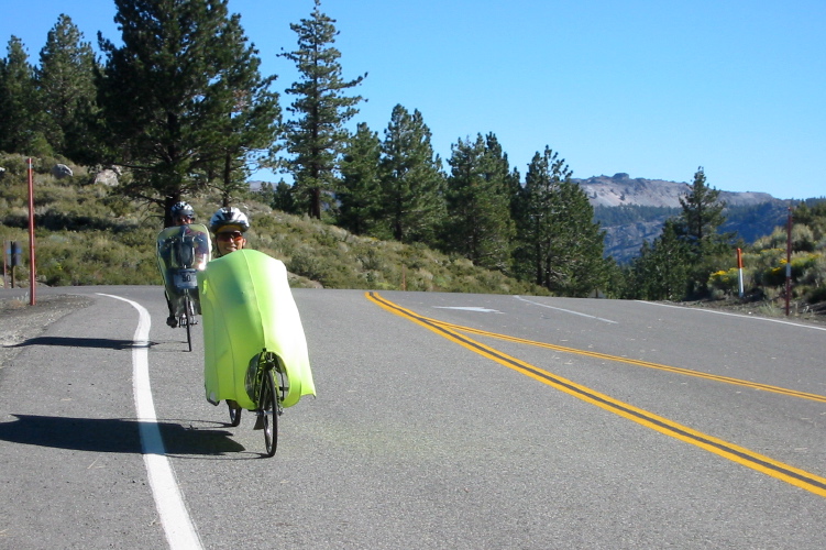 Bill and Ron riding over Oh Ridge (7790ft)