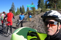 Bill and other cyclists at Deadman Summit, northbound US395