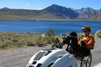Zach Kaplan rides along Grant Lake (7131ft)