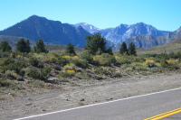 A last look at Reversed Peak (9487ft), San Joaquin Mountain (11600ft), and Carson Peak (10909ft)