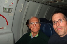 David and Bill in their seats on the LAX->KOA flight.