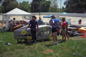 Steve Delaire looks over one of the SLO streamliners.