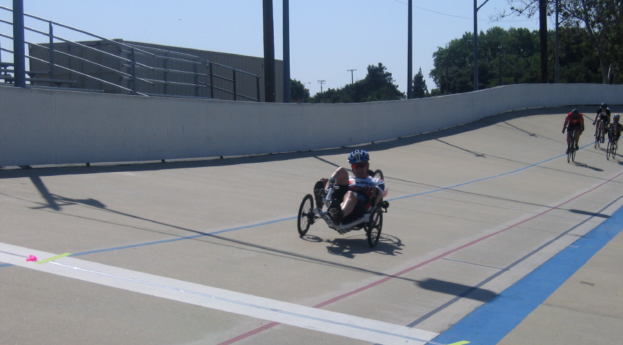 Mark King (trike) is off to an early lead.