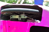 Steering linkages on a Quest Velomobile.