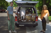 Bill, the van, and Kay shortly before departing Palo Alto