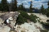 David rests at the Indian Ridge viewpoint.