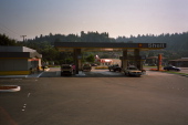 Stopping for a break at the Shell station in Scotts Valley.