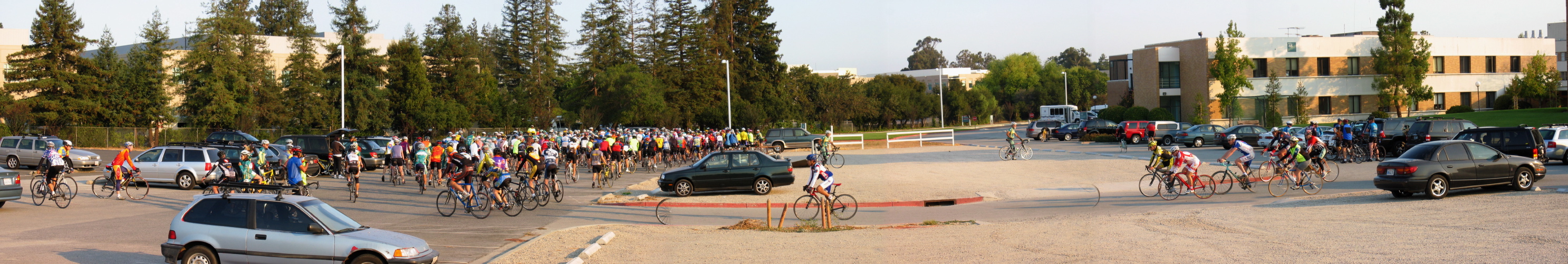 Cyclists arriving at the VA.