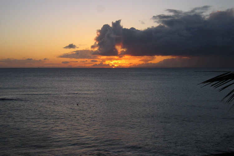 Sunset over Kalohi Channel from Bill's room.