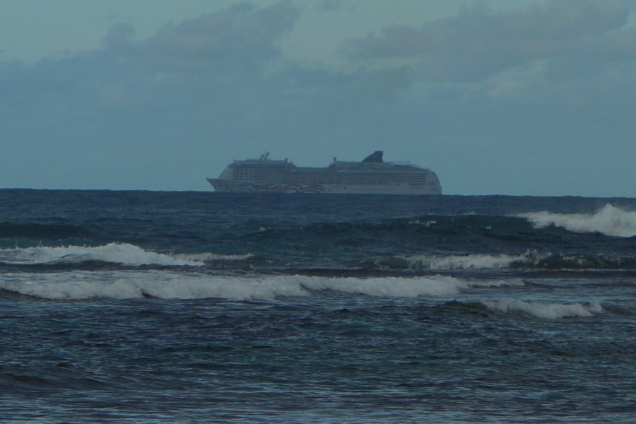 Carnival Cruise ship passes by.