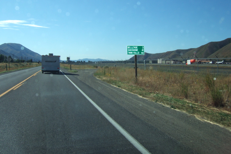 Passing the airport at Hailey.