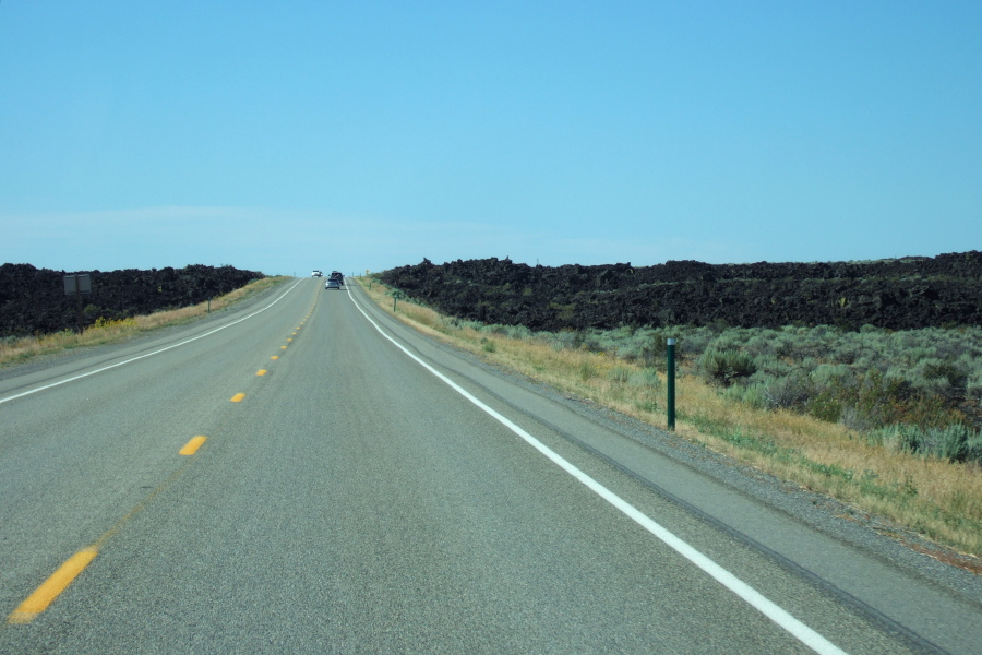 Crossing over the lava flow on ID75