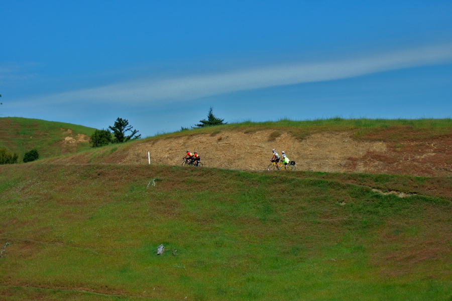 The tandems climb King Ridge Rd. (2).