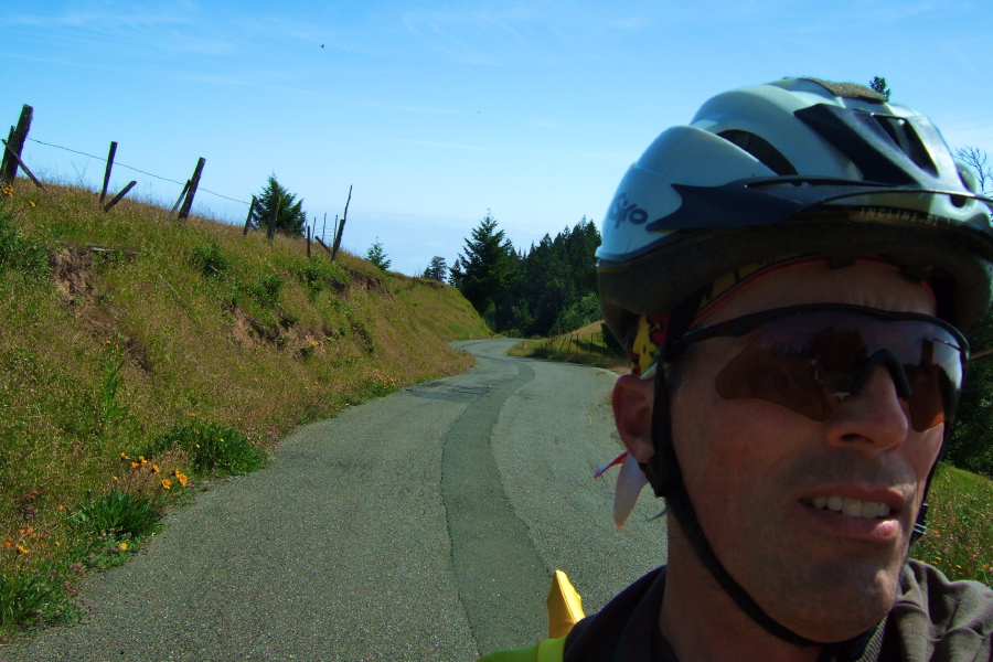 Making the final push to the ridge on Fort Ross Rd.