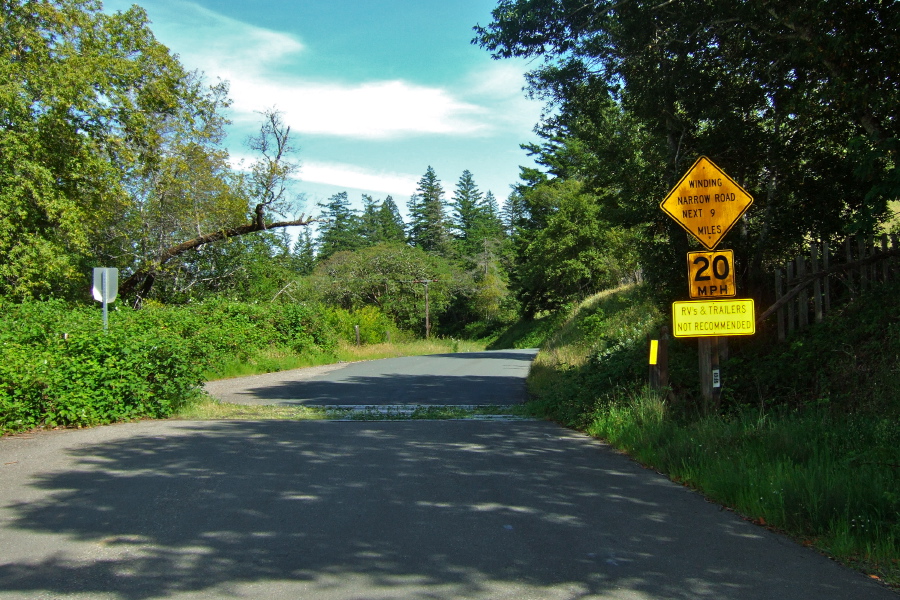 Descending Fort Ross Rd. into the valley formed by the South Fork Gualala River.