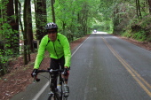 Steve Prothero rides up Cazadero Highway.