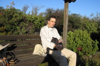 Bill at the bench on Knibbs Knob Trail.