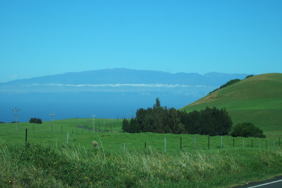 Haleakala (10023ft) looms large on the horizon from the Kohala Peninsula on Hawai'i.