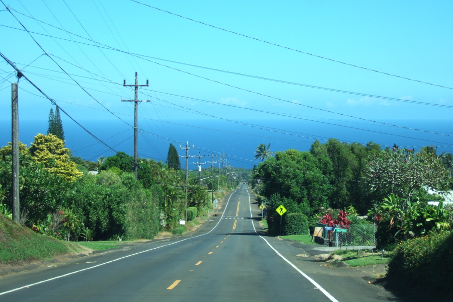 Descending into Hawi on Hawai'i's north coast