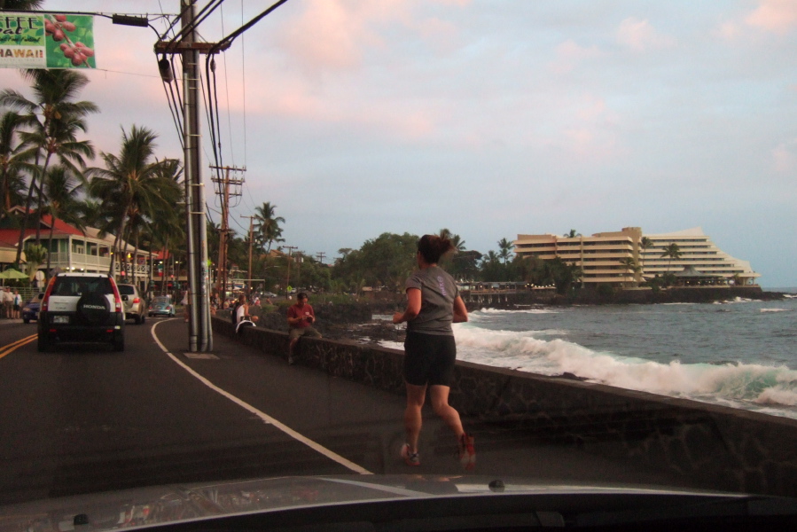 Ali'i Drive through the center of Kailua-Kona.