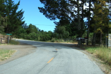 Approaching the right turn onto Camp Pomponio Road