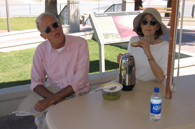 David and Kay at Overton Beach picnic area, Lake Mead.
