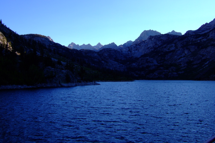 Sunset on the Sierra Crest from Lake Sabrina.