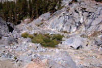 Alice starts climbing the last few switchbacks to Blue Lake.