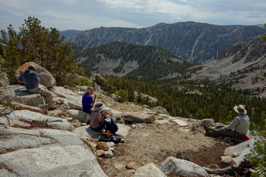 We stopped to enjoy lunch at a spot with a sweeping view a short distance from Upper Lamarck Lake up the trail to Lamarck Col