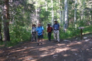 Group photo at trail junction