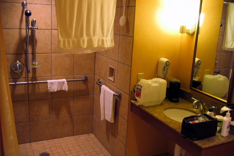 Bathroom at the South Coast Hotel, Las Vegas.