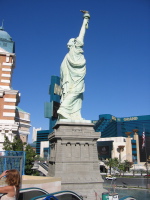 Liberty looks out over Las Vegas Blvd.