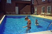 Laura and Bill in hotel pool (3)