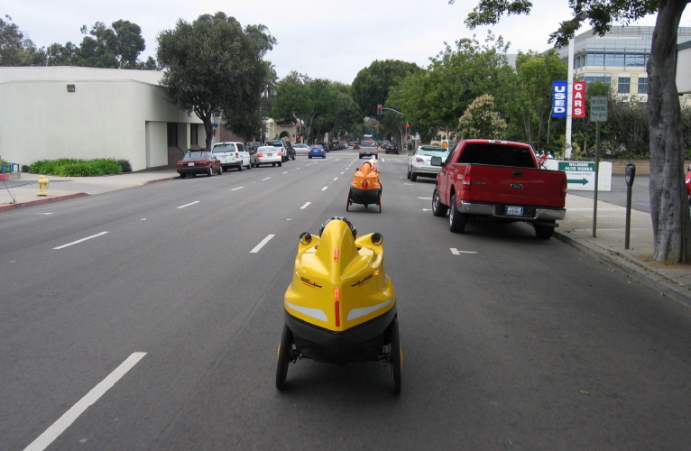 Riding through downtown San Luis Obispo. (1)