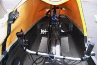 Nimbus velomobile cockpit.