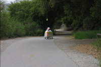 Craig Johnsen zips in his Quest down the bike path to Avila Beach.