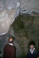 David looks up a large chute in Lehman Cave.