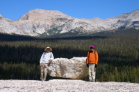 David and Zach Kaplan at the Rock on Lembert Dome; view is to the northeast.