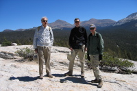 David, Bill, and Zach Kaplan on Lembert Dome (9300ft); view is to the east.