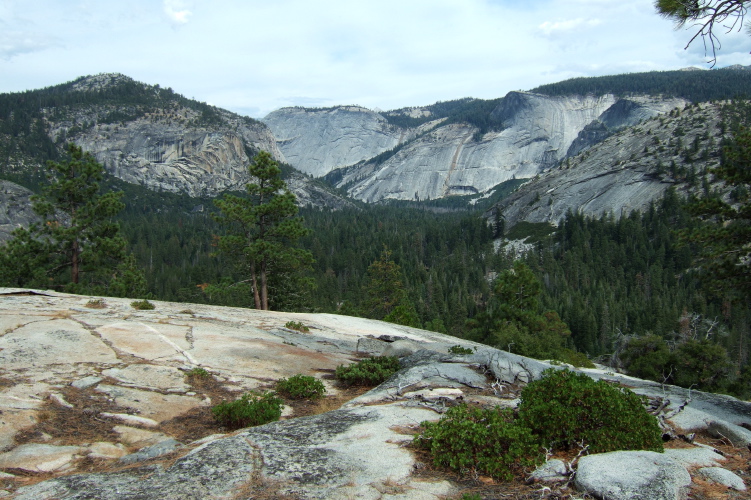 View of Little Yosemite Valley from the backside of Liberty Cap.