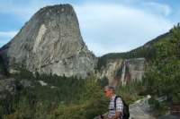 Liberty Cap (7076ft), David, and Nevada Fall from Clark Point (5490ft).