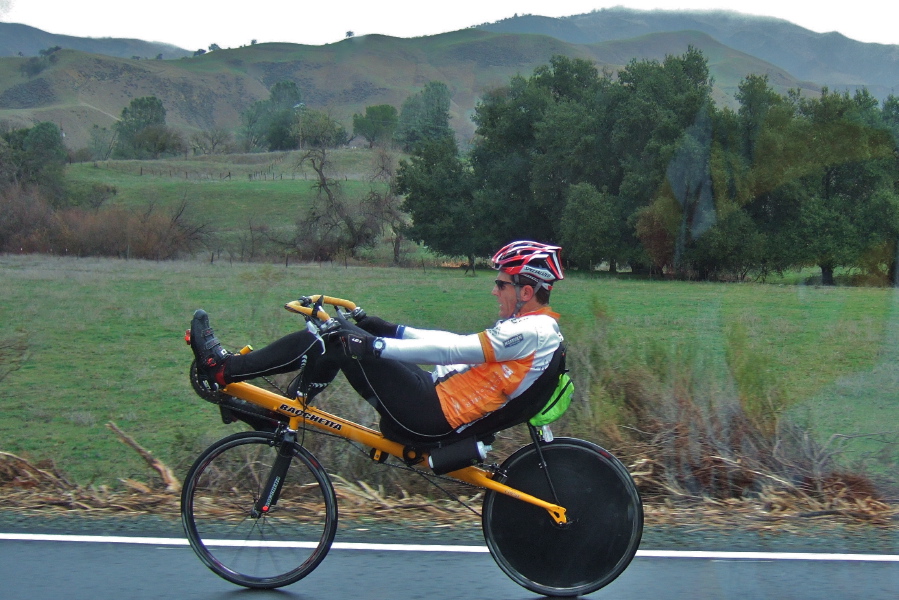 Mark King at the bottom of the Bear Valley Grade.