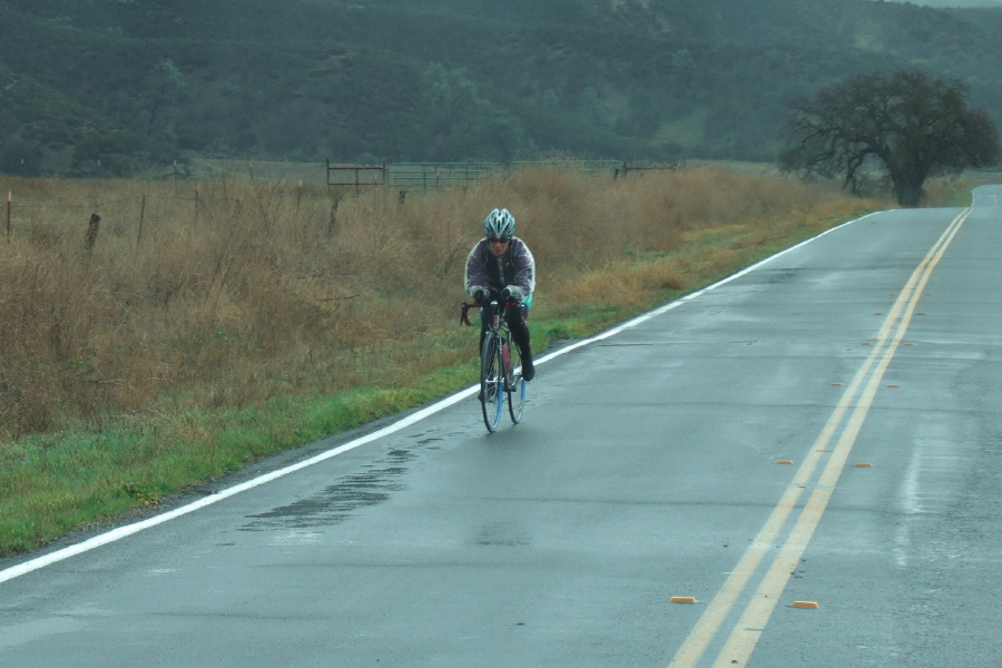 Andrea Ivan makes her way back down Rabbit Valley.