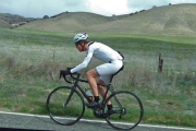 Tim Clark riding north through Peachtree Valley