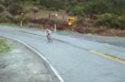 A rider rounds the bend at Coalinga Road.