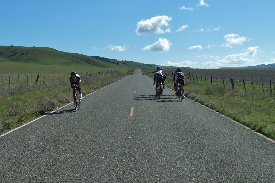 Riders are returning from the turnaround at CA198.