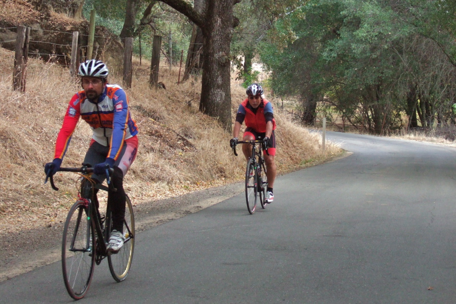 KP and Bernar Demai (r) start up Gates Canyon Rd.