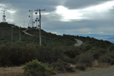 Blue Ridge Road snakes its way up the ridge past all of the antenna farms.