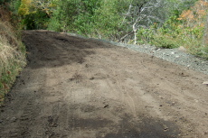 The worst of the dirt section on Gates Canyon Rd.
