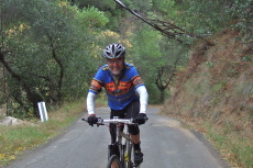 Richard Contreras enjoys the climb up Gates Canyon Rd.